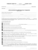 Application For Certificate Of Transfer Form