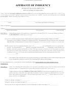 Affidavit Of Indigency Form Printable pdf