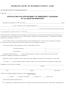 Application For Appointment Of Emergency Guardian Of Alleged Incompetent - Probate Court Of Warren County