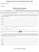 Tc1001 - Certificate Of Physician Form Probate Court Of Tuscarawas County