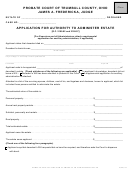 Form 4.0 - Application For Authority To Administer Estate