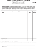 Marshall County Occupational License Tax Form - 2010