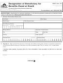 Pbgc Form 707 - Designation Of Beneficiary For Benefits Owed At Death - Virginia - 2013