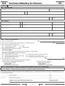California Form 593 - Real Estate Withholding Tax Statement - 2010