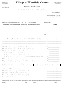 Income Tax Return Form - Village Of Westfield Center