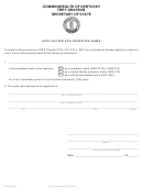 Form Ssc-105 - Application For Reserved Name - Kentucky Secretary Of State