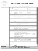 Physician's Order Sheet - Acute M.i. - Clinical Pathway