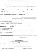 Request For Confidential Handling Of Protected Health Information (phi) Form