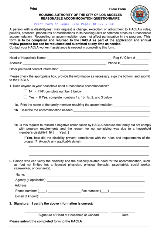 Fillable Form S504 02 Housing Authority Of The City Of Los Angeles 