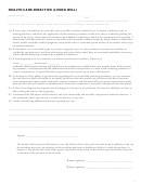 Health Care Directive (living Will) Template