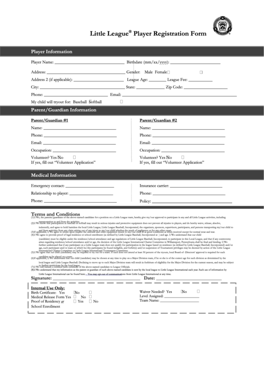 Printable Baseball Registration Form Template Printable Templates