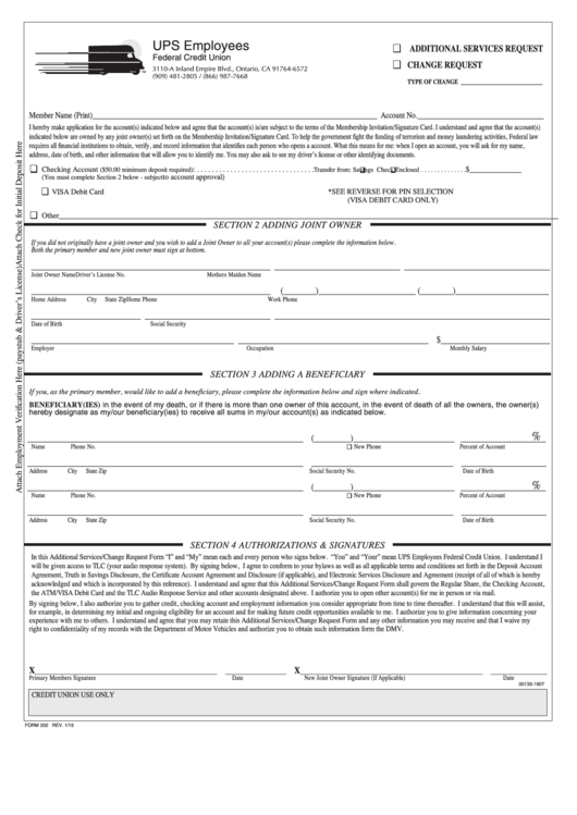 Form 202 Ups Employees Application Form printable pdf download