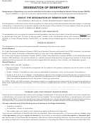 Designation Of Beneficiary Form - New Jersey Division Of Pensions And Benefits 2009