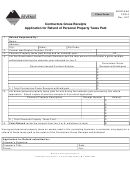 Application Form For Refund Of Personal Property Taxes Paid - Montana Department Of Revenue