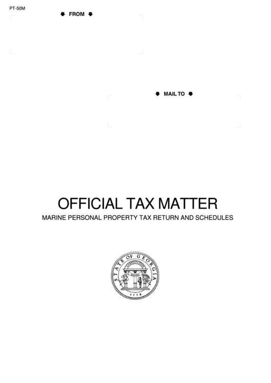 Fillable Form Pt-50m - Official Tax Matter Marine Personal Property Tax Return And Schedules Printable pdf