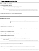 Thesis Statement Checklist Template