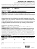 Certificate Of Corporate/llc/non Profit Organization Form
