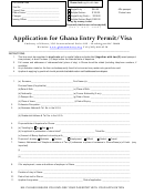 Application For Ghana Entry Permit/visa Form - Embassy Of Ghana