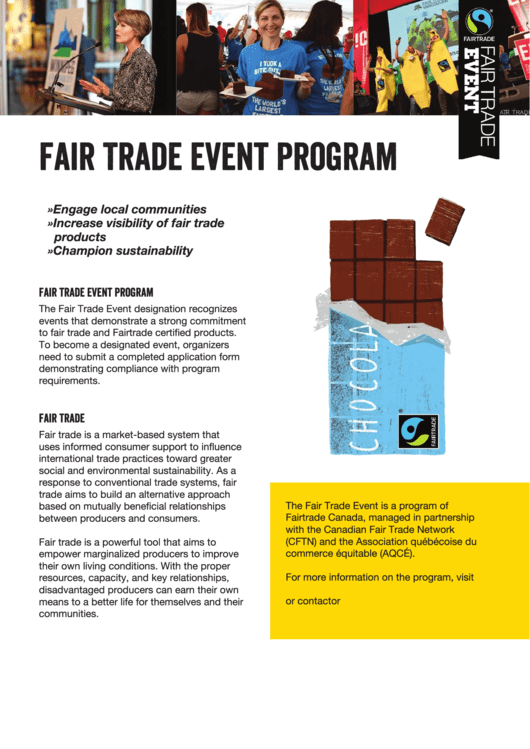 Fair Trade Event Program Printable pdf