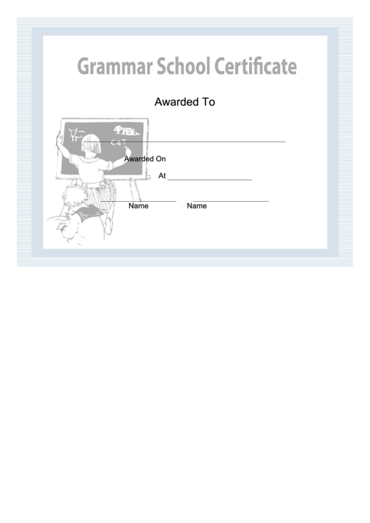 Grammar School Certificate Printable pdf