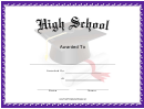 High School Award Certificate Template