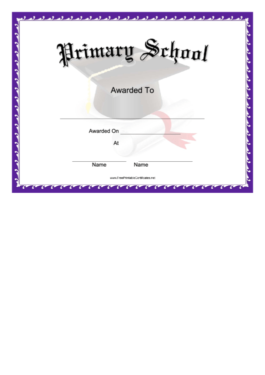 Primary School Award Certificate Template Printable pdf