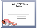 Meat Cutting Expertise Award Certificate Template