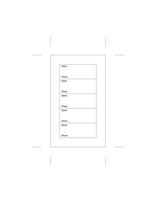 Phone Book Template - Small Printable pdf