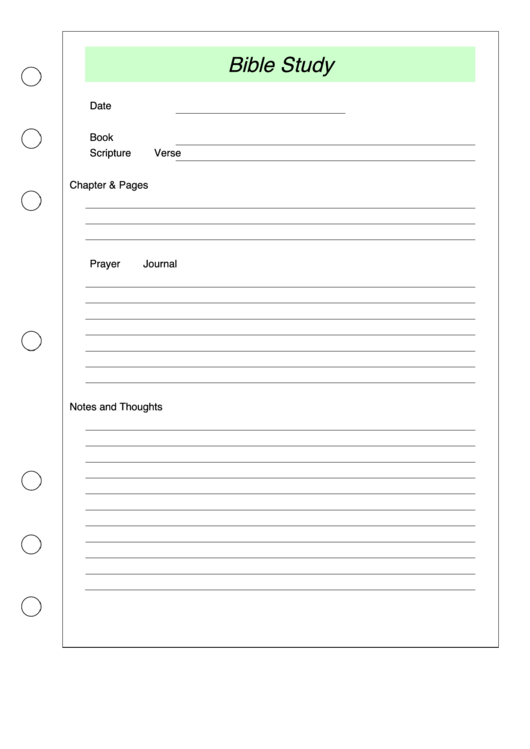 Bible Study Tracker Template - Right Printable pdf
