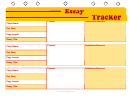 Student Planner Essay Tracker Template (red And Yellow)