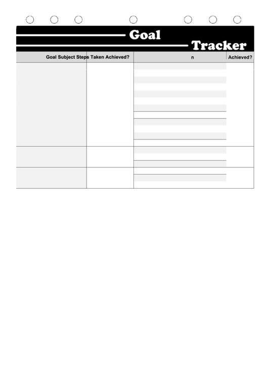 Student Goal Tracking Template Printable pdf
