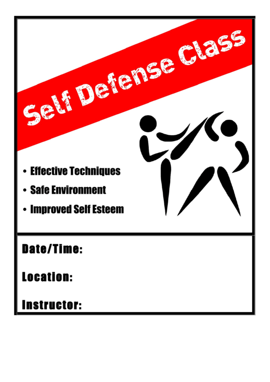 Self Defence Flyer Templates Printable pdf