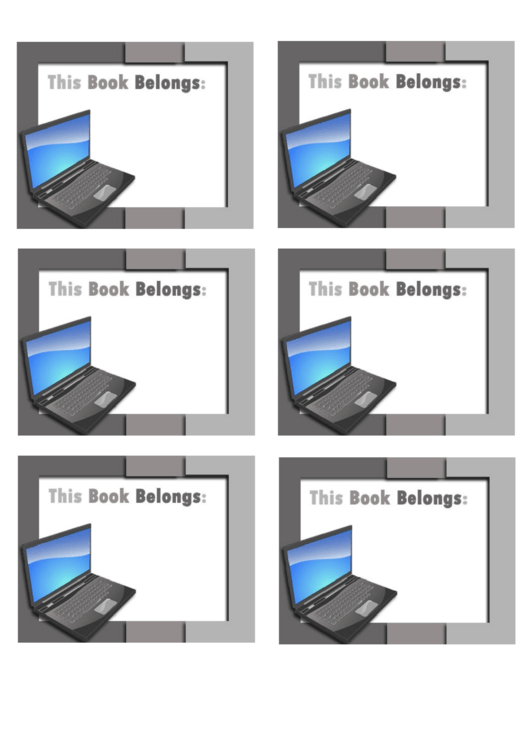 Technology Bookplates - Laptop Printable pdf