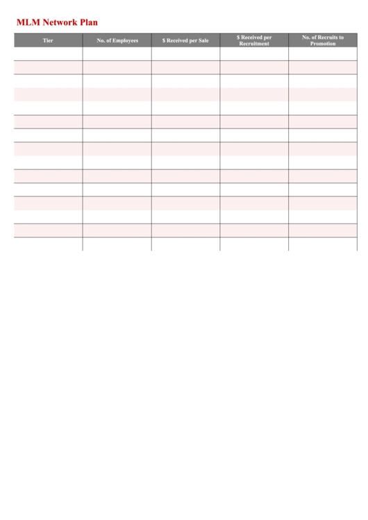 Mlm Network Project Plan Template Printable pdf