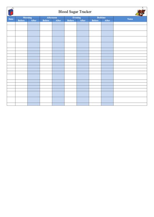 Blood Sugar Tracker Printable Pdf Download