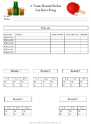 6 Team Round Robin Beer Pong Template
