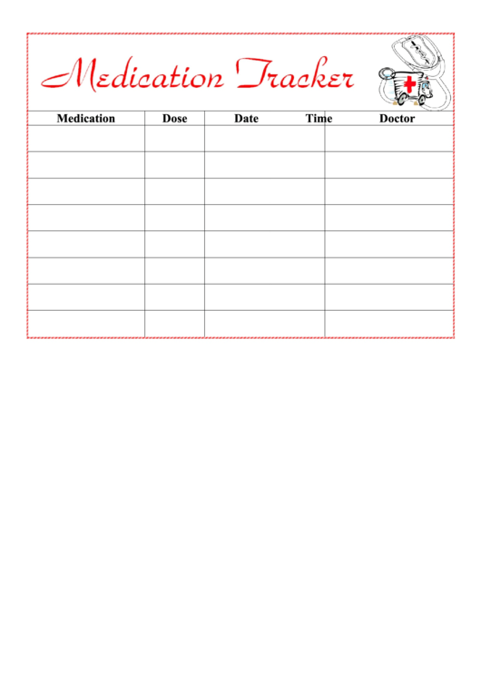 Medication Tracker Printable pdf