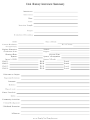 Oral History Interview Summary Template