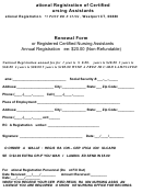 Renewal Form For Registered Certified Nursing Assistants