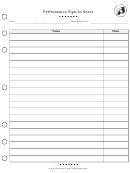 Performance Sign-in Sheet Template