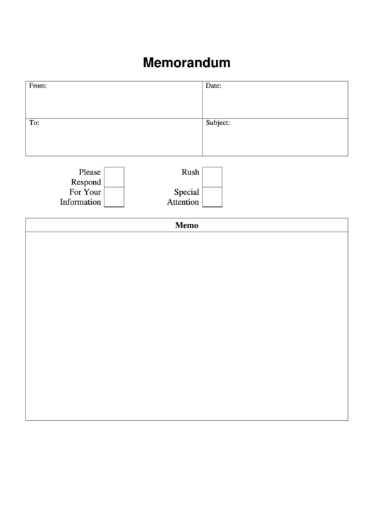 Memorandum Template Printable Pdf Download