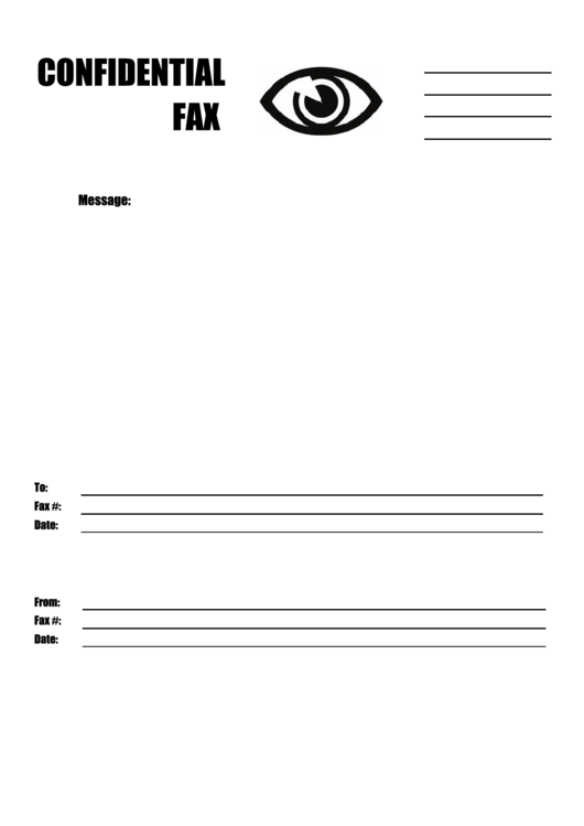 Eye - Confidential Fax Cover Sheet Printable pdf