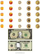 Dollar Bills And Coin Templates