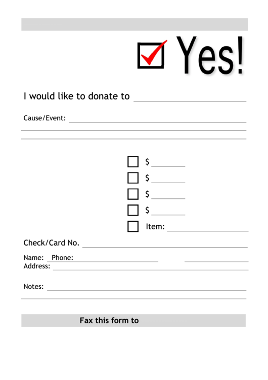 Donation Form Printable pdf