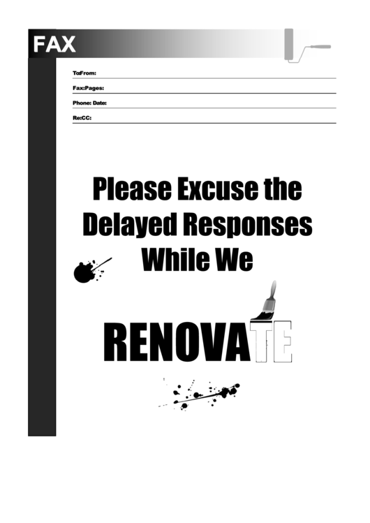 Renovation - Fax Cover Sheet Printable pdf