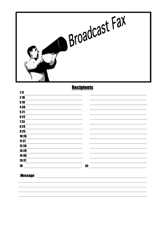 Broadcast - Fax Cover Sheet Printable pdf