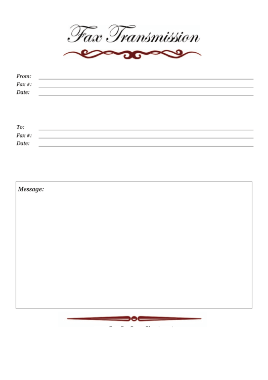 Cursive - Fax Cover Sheet Printable pdf