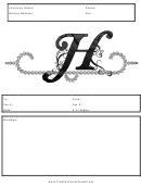 Monogram H Fax Cover Sheet Template