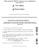 Navy Option/marine Option Nrotc Program Application Form
