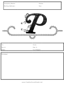 Monogram P Fax Cover Sheet Template